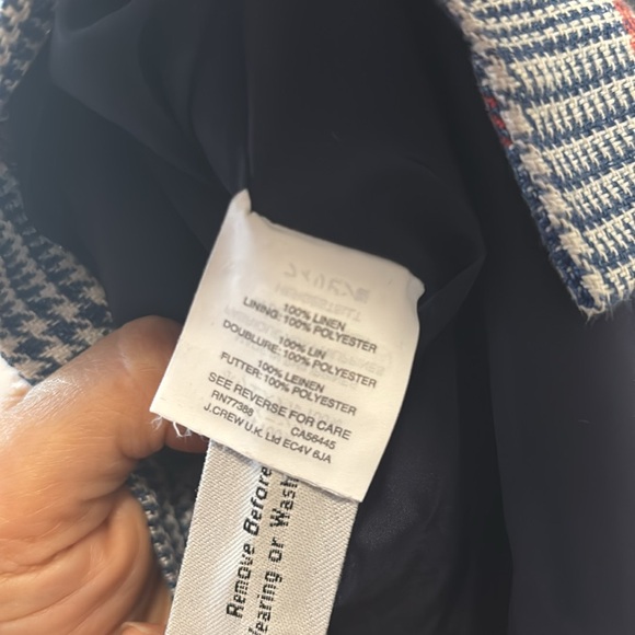 💯 linen J Crew gingham style dress with tie waist zippered back - women’s 6 - Picture 5 of 9